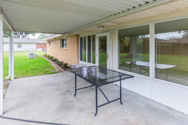 view of patio featuring central AC