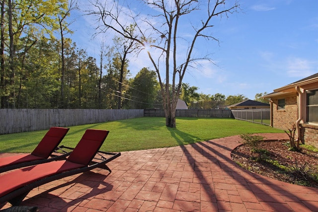 view of patio with a fenced backyard