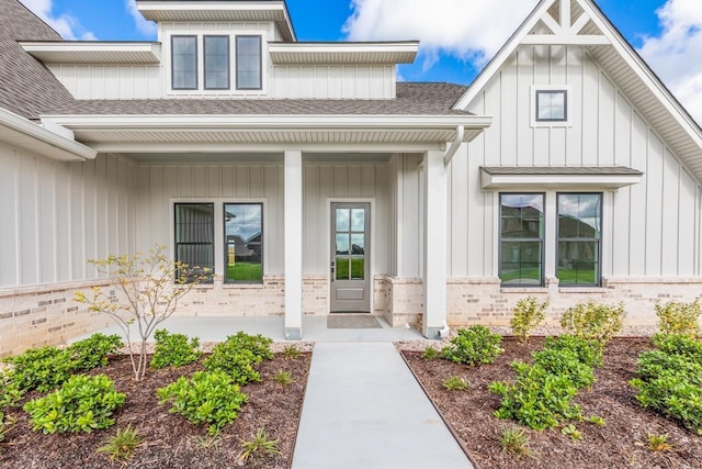 entrance to property with a porch