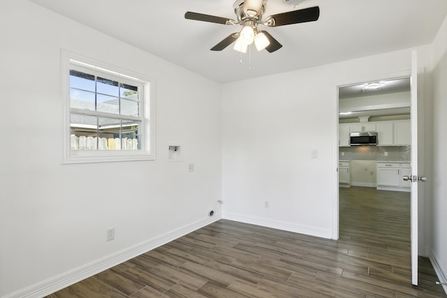 spare room with ceiling fan