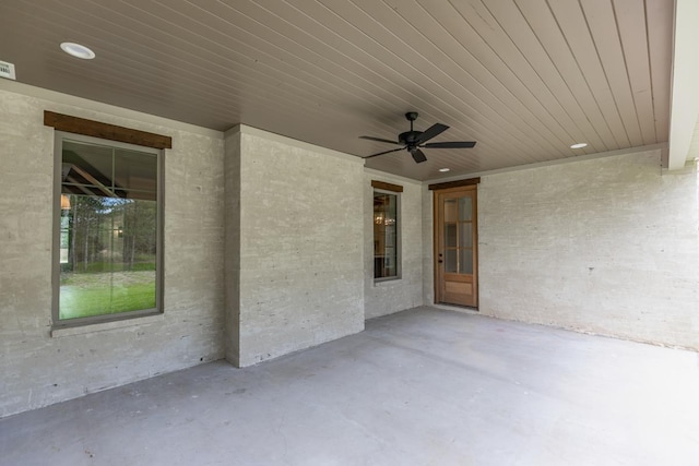 view of patio / terrace with ceiling fan