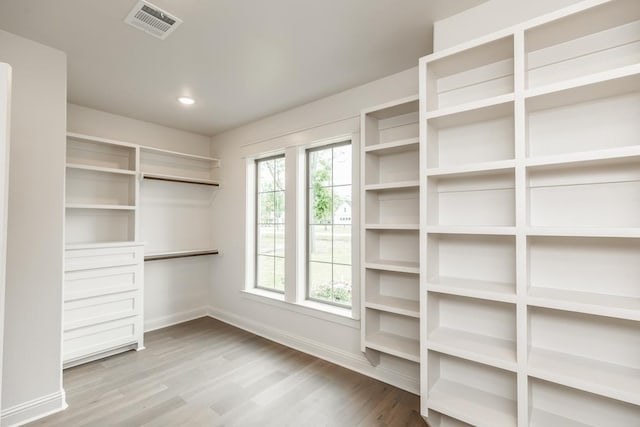 spacious closet featuring wood-type flooring