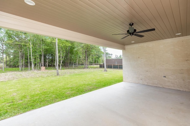 view of patio / terrace featuring ceiling fan