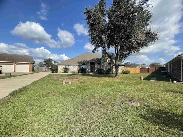 view of front of property with a front lawn