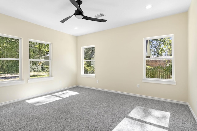 103 Ned, Lumberton, TX 77657 - unfurnished room with carpet flooring, healthy amount of natural light, recessed lighting, and a ceiling fan
