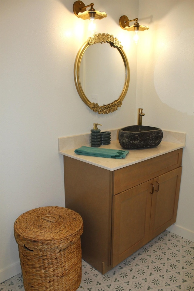 111 Sycamore St, Port Neches, TX 77651 - bathroom featuring vanity and tile patterned floors