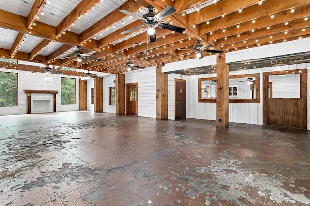 interior space with wood walls