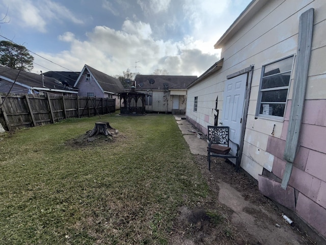 view of yard with a gazebo