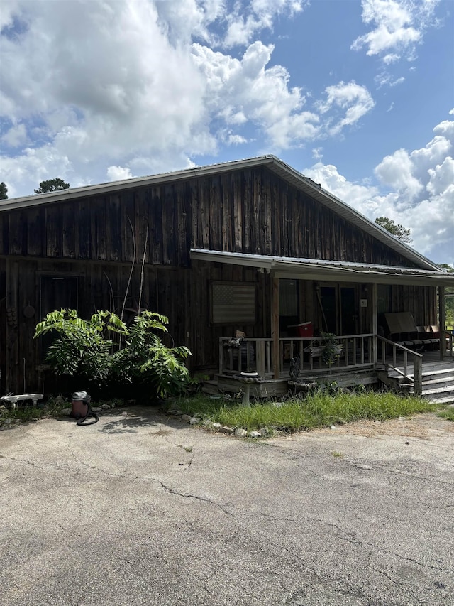 exterior space with covered porch