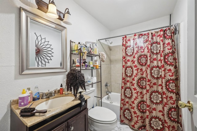 2725 29th St, Port Arthur, TX 77640 - bathroom with vanity, toilet, and shower / bath combo with shower curtain