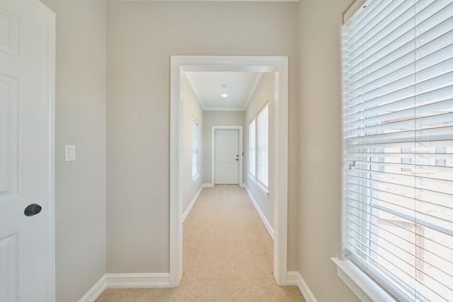 2250 Savannah Trce, Beaumont, TX 77706 - hallway with ornamental molding and light colored carpet