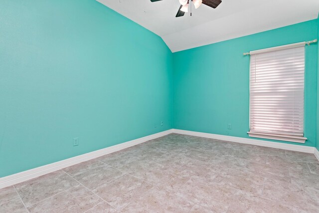 12715 Koawood Ln, Beaumont, TX 77713 - spare room with ceiling fan and lofted ceiling