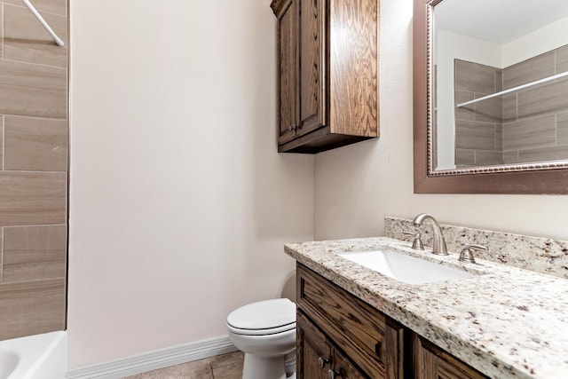 bathroom with tile patterned floors, vanity, and toilet