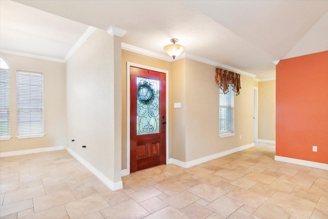 entrance foyer with crown molding