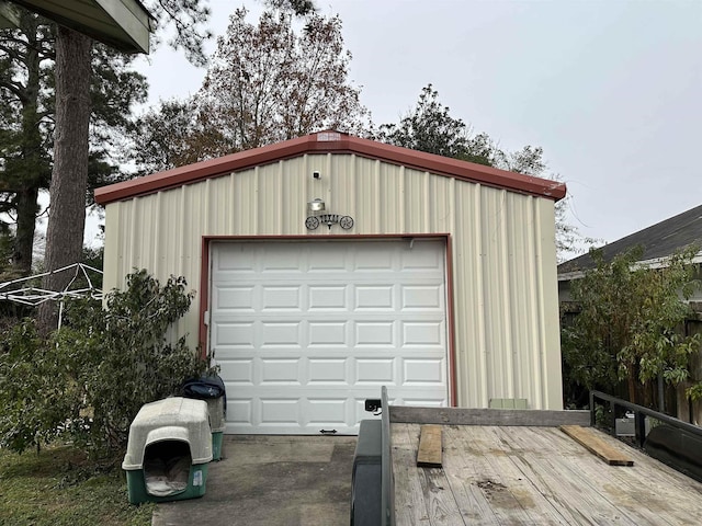 view of garage