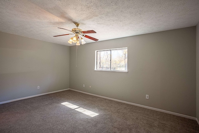 8228A Ponderosa Dr, Silsbee, TX 77656 - carpeted spare room with ceiling fan, baseboards, and a textured ceiling