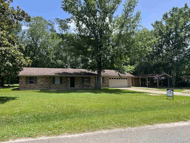 100 Cypress Bnd, Village Mills, TX 77663 - ranch-style home featuring a garage, brick siding, driveway, and a front yard