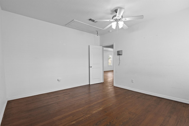 815 N 14th St, Nederland, TX 77627 - unfurnished room featuring attic access, a ceiling fan, wood finished floors, and baseboards