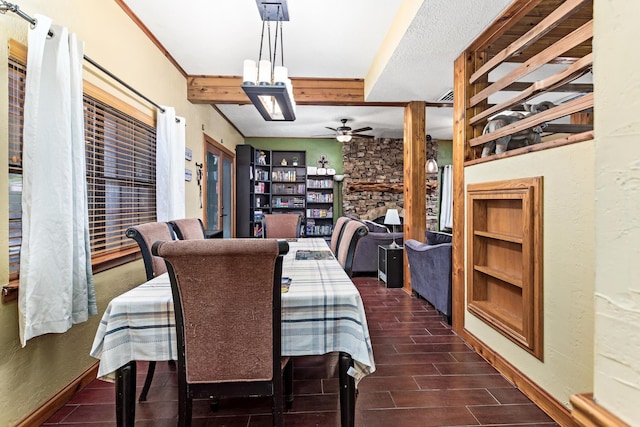 134 Sherwood Trl, Silsbee, TX 77656 - dining room featuring a ceiling fan and baseboards