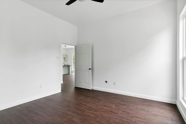 spare room featuring ceiling fan