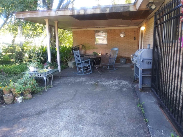 view of patio with grilling area