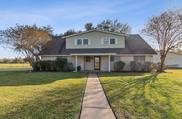 view of front of house with a front yard