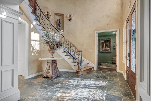 foyer featuring french doors