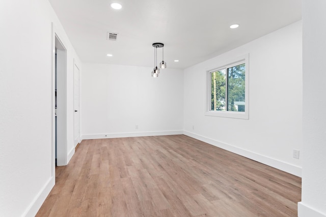 empty room featuring light wood-type flooring