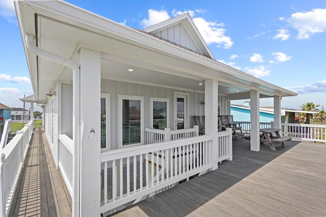 109 Ocean View Dr, Crystal Beach, TX 77650 - view of wooden terrace