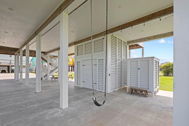 109 Ocean View Dr, Crystal Beach, TX 77650 - view of patio / terrace featuring stairway