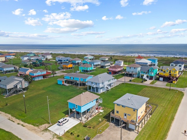 109 Ocean View Dr, Crystal Beach, TX 77650 - aerial view featuring a water view and a residential view