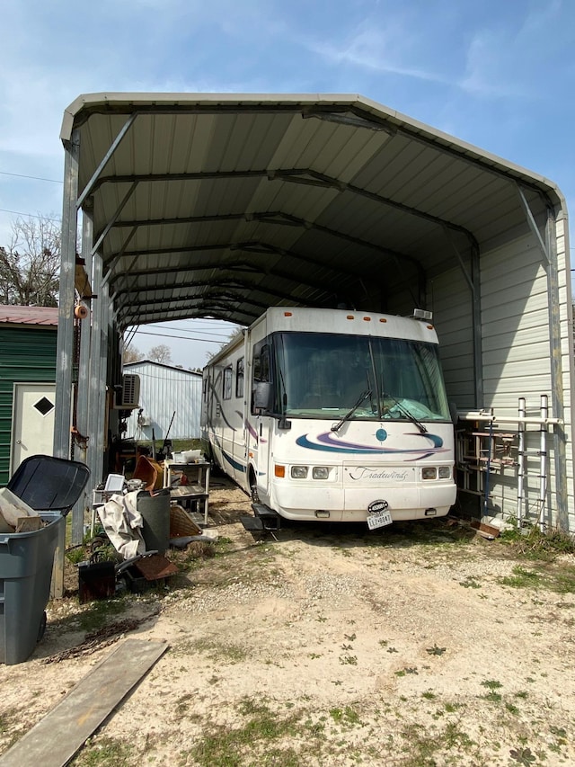 view of parking featuring a carport