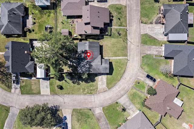 drone / aerial view with a residential view