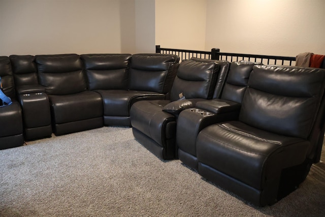 cinema room with carpet floors