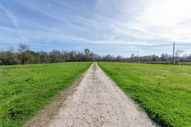 view of street featuring a rural view