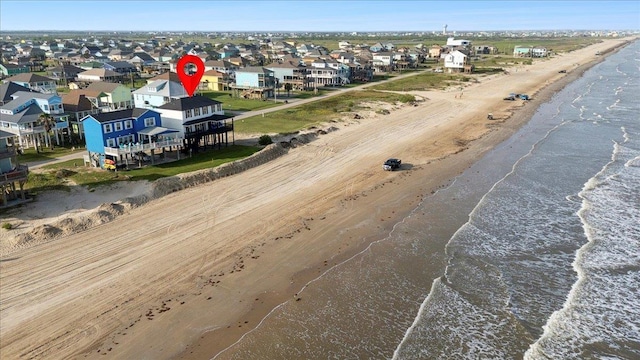 1326 Emerald Dr, Port Bolivar, TX 77650 - aerial view of residential area featuring extended coastline