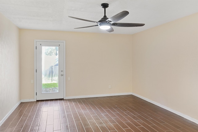 unfurnished room with ceiling fan