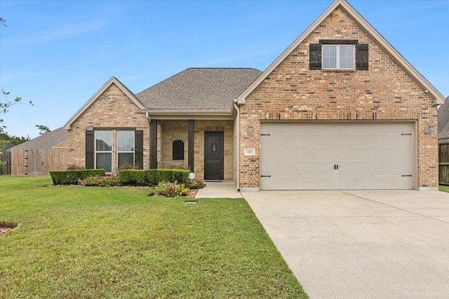 view of front facade featuring a front lawn