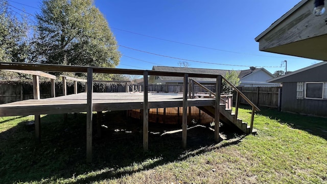 view of yard with a deck