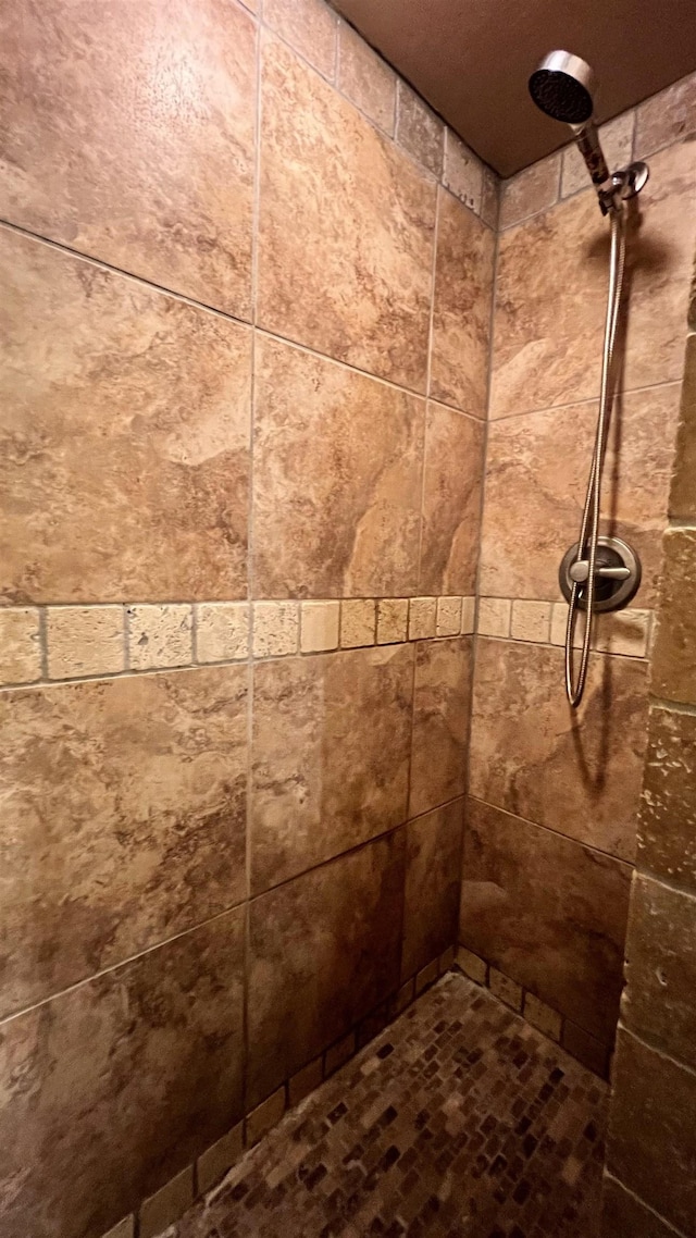 interior details with tiled shower