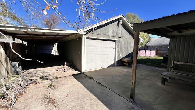 view of garage