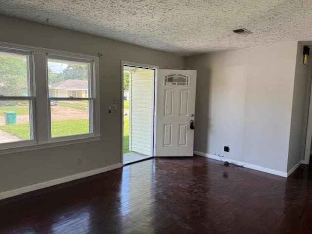 6 Circle Q St, Orange, TX 77630 - entrance foyer featuring baseboards, plenty of natural light, wood finished floors, and a textured ceiling