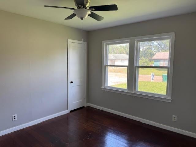 6 Circle Q St, Orange, TX 77630 - unfurnished room featuring baseboards, wood finished floors, and ceiling fan