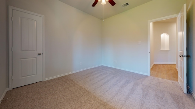 225 Sycamore Ct, Lumberton, TX 77657 - carpeted empty room featuring a ceiling fan and baseboards