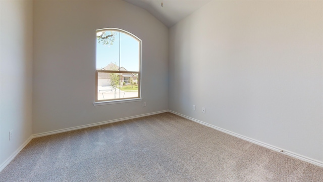 225 Sycamore Ct, Lumberton, TX 77657 - spare room with plenty of natural light, carpet, and vaulted ceiling