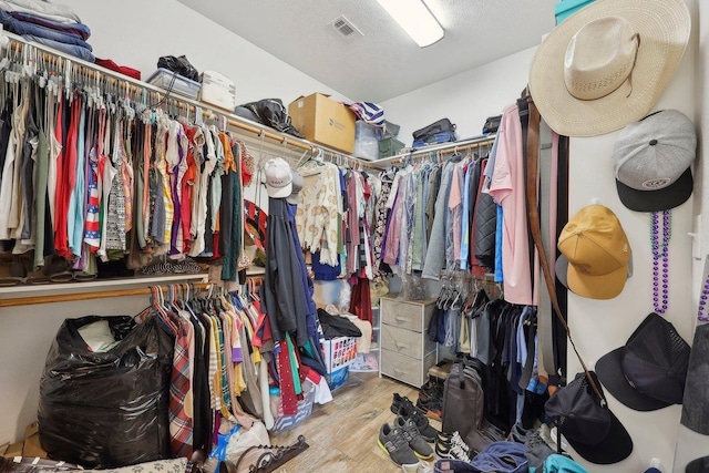 spacious closet featuring wood finished floors