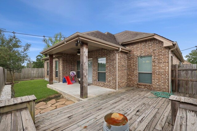 deck featuring a patio area