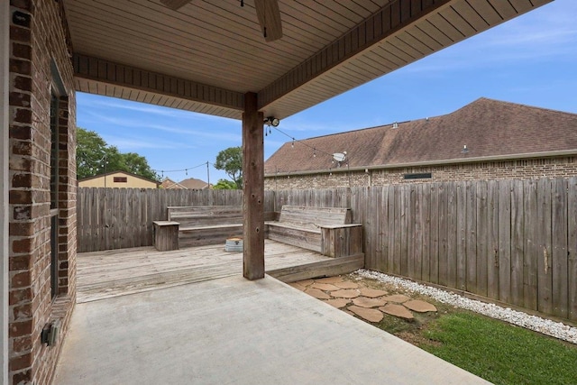 view of patio / terrace featuring a fenced backyard