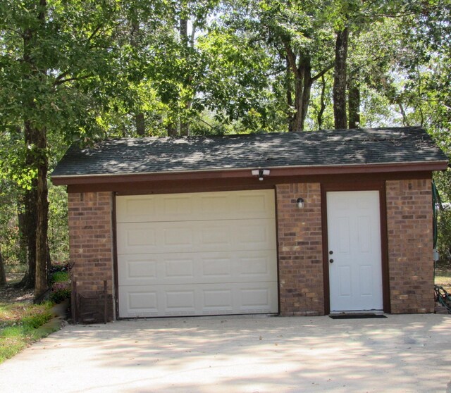 view of garage