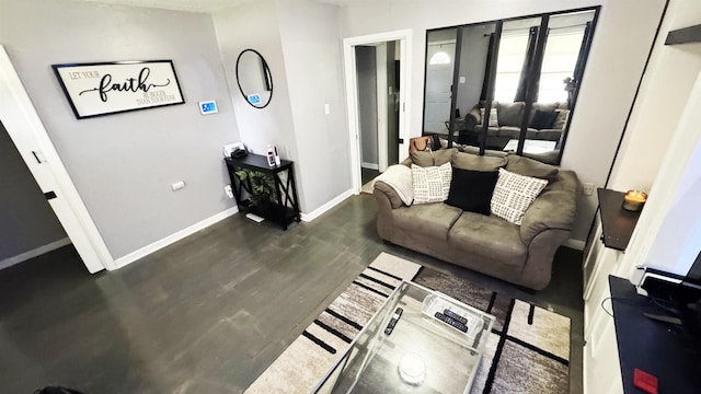 3575 Cecil Dr, Beaumont, TX 77706 - living room featuring dark wood finished floors and baseboards
